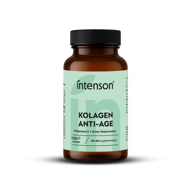 Kolagen Anti-Age z kwasem hialuronowym i witaminą C 500mg, 120 tabletek - Intenson.pl
